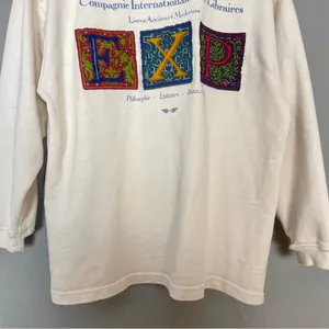 Vintage Express Shirt French Turtleneck Long Sleeve FLAWS Small Relaxed‎ Fit Top thumbnail 4