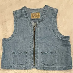 Vintage 90s Liz Claiborne Denim Vest Large thumbnail 1
