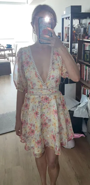 Sundae Muse Yellow Floral Dress thumbnail 1