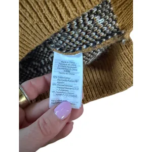 Madewell Bandana‎ Paisley Intarsia Pullover Sweater Mustard Yellow Women XS thumbnail 4
