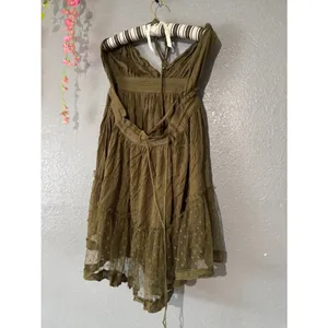 R. Vivimos Olive Green Boho Halter Dress • Size Medium / US 8–10 thumbnail 3