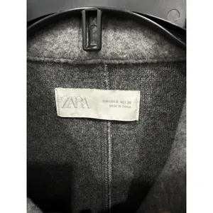Zara Women Short Coat S Gray Asymmetric High Neck Gold Button Felted Jacket thumbnail 6
