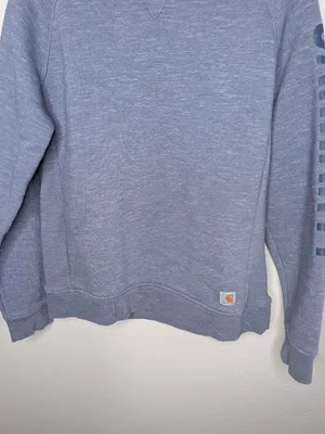 Carhartt L Women's Relaxed Fit Midweight Crewneck Block Logo Sleeve Sweater thumbnail 3