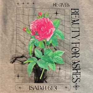Isaiah crew neck heather gray women’s large Pink thumbnail 1