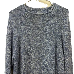 LL Bean Blue Cotton Ragg Funnelneck Pullover Tunic Sweater Size XL‎ thumbnail 6