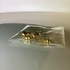 Sterling Silver CZ Cross Gold thumbnail 3