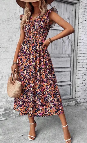 SheIn Floral Midi Dress thumbnail 1