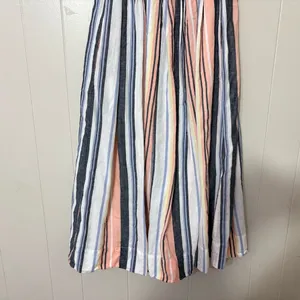 Free People Lilah Stripe Midi Dress Strapless Button Front Cotton Size S thumbnail 7