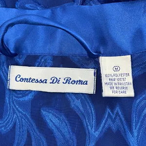 Vintage Contessa Di Roma Blue Sheer Short Sleeve Tie Close Robe Kimono Medium thumbnail 5