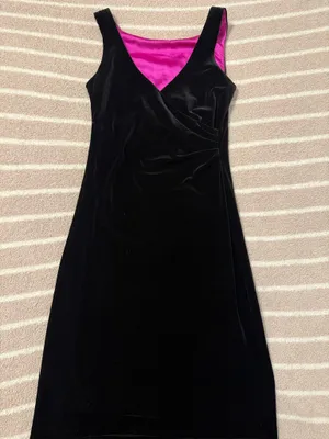 Black Velvet Semi-Formal Dress thumbnail 2
