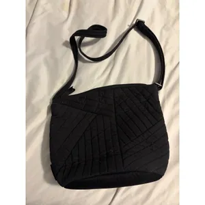 Vera Bradley Crossbody Bag Quilted Microfiber Black Geometric Minimalist thumbnail 3