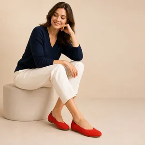 Rothys The Driver Red Knit Driving Moccasin Loafers Flats Womens 9 thumbnail 2