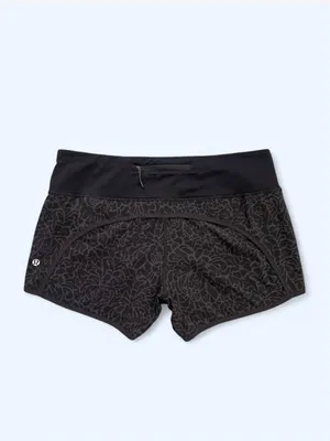 Lululemon Run Times shorts 4” black gray print running gym training activewear 8 thumbnail 4