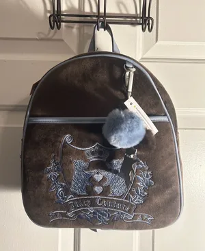Juicy Couture New Love Chapter Backpack in Chocolate Velour thumbnail 1