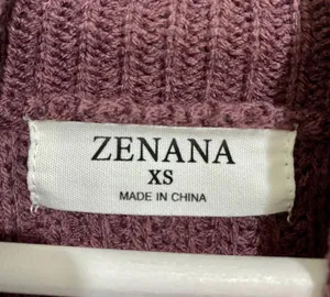 Zenana Women’s Waist Tie Turtleneck Sweater Dress Eggplant Size XS NWOT thumbnail 4
