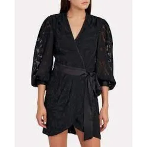 Jonathan Simkhai Chiffon Fil Coupe‎ Coup Wrap MINI Dress Size XS thumbnail 3