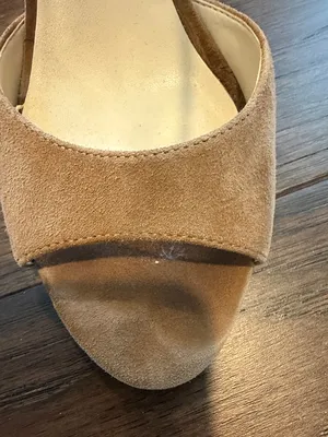 Nine West Suede Lace-Up Open-Toe Heels in Tan Size 7 - C37-085 thumbnail 8