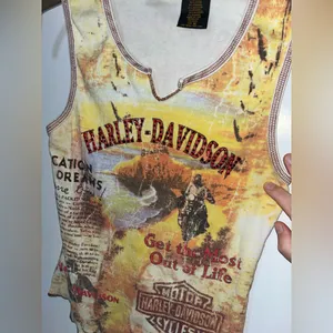 Harley Davidson Motorcycles VTG Streetwear Tank Ribbed Biker Babe Y2K Grunge Med thumbnail 8