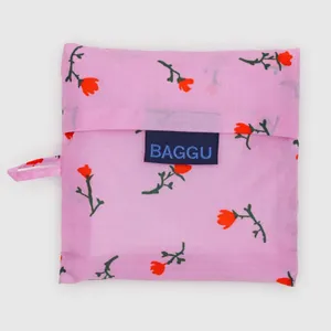 Standard BAGGU Reusable Tote Bag in Painted Wildflower Print Folds to 5x5” NWT thumbnail 3