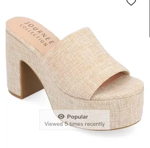canvas platform sandals Tan Size 7.5 thumbnail 1