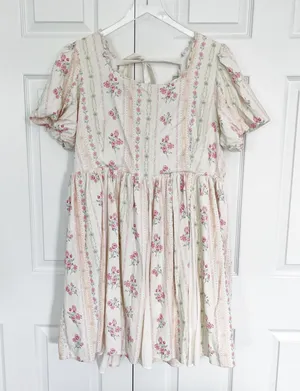 Ivy City Co. Flowers For All Smocked Babydoll Puff Sleeve Dress Vintage Floral thumbnail 1
