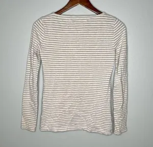 J. Crew Women's Artist T Metallic Stripe Boat Neck Long Sleeve Size XS thumbnail 6