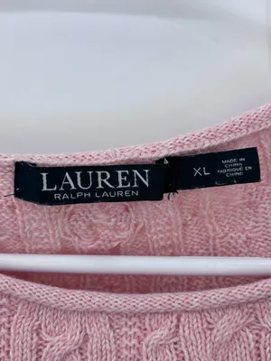 Ralph Lauren Pink Cable-Knit Crewneck Sweater thumbnail 2