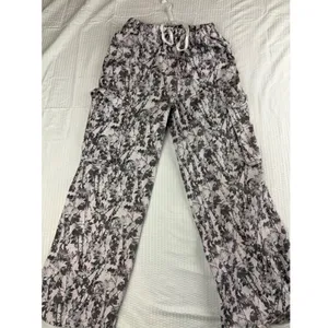 No Comment Pink Grey Woodland Leaf Print Cargo Pants Womens Large RW437147 thumbnail 2