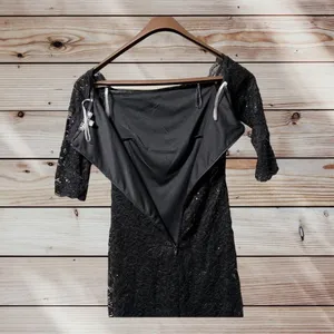 Crystal Doll Sequin Black Mini Party Club Dress Sz XS Little‎ Black Dress Formal thumbnail 3