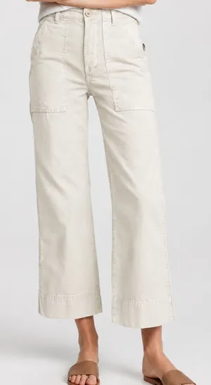 Amo 28 Army Wide Leg Trousers in Bone White thumbnail 1