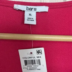Bar III Sleveless pink peplum‎ top XL thumbnail 5