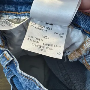 Levi’s 501 Cut Off Shorts Blue Button Fly size 25 Daisy High Rise Distressed thumbnail 6