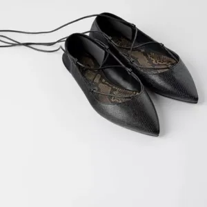 Nwt Zara Animal Print Tied Ballet Flats thumbnail 3