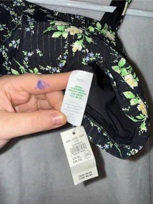 NWT Aerie size xl black floral swimsuit top thumbnail 2