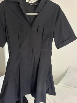 RARE Mo & Co Button Up Black Utility Dress thumbnail 1