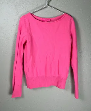Lilly Pulitzer Cashmere Sweater Size Small Bright Pink Preppy Colorful TINY FLAW thumbnail 1