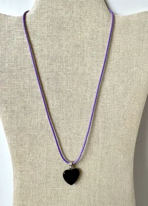Heart Shaped Necklace Purple thumbnail 3