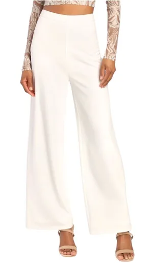 Lulus White Wide Leg Get Dressed Up Lined Pants NWT Size Small thumbnail 1