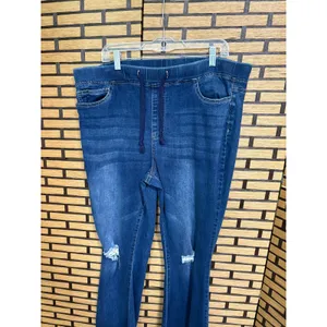 YMI‎ Pull On Drawstring Waist Flare Leg Jeans Size XL thumbnail 4