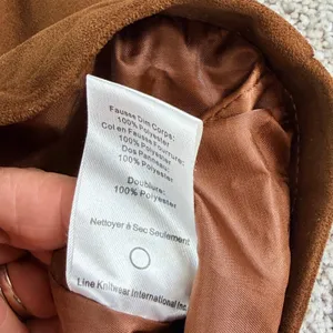 John + Jenn Moto Jacket‎ Women L Brown Faux Suede Biker Asymmetrical Zip Coat thumbnail 7