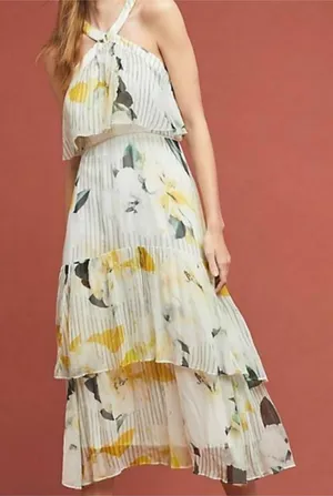 Anthropologie‎ Floral Garden Party Dress Size 0 thumbnail 1
