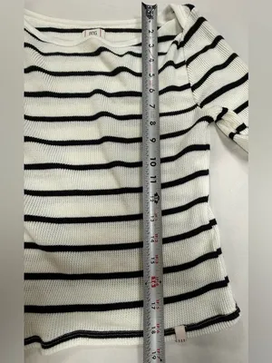 Urban Outfitters BDG Black and Cream Striped Scoopneck Sweater thumbnail 4
