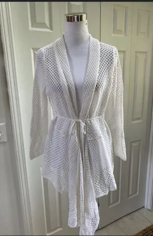 United States Sweaters White Crochet Cardigan thumbnail 1