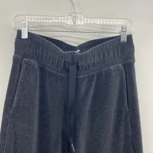 Lululemon Morning Restore black velour side slit at bottom high waisted size 6 thumbnail 4