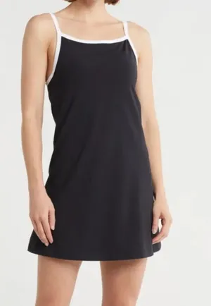Yogalicious Black Athletic Tennis Dress Built-In Shelf Bra thumbnail 1