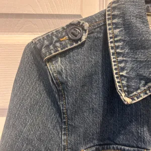 Old Navy Womens Medium Blue Denim Military Safari Jacket Zip Cargo Pockets Y2K thumbnail 6