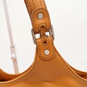 Nine West Shoulder Bag Womens Medium Tan Faux Leather Multi Pocket Satchel Good thumbnail 4
