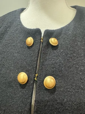 Black LOFT Cropped Double Breasted Jacket Size S EUC thumbnail 3