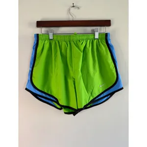 Nike Dri-FIT Tempo Running Shorts Lime Green Blue Women Large 211646-328 thumbnail 11