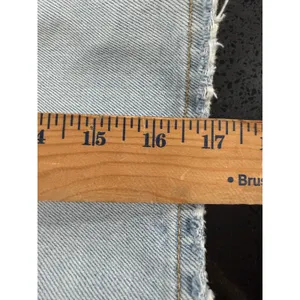 Levis Premium Womens Light Wash Denim Mini Skirt High Rise Raw Hem‎ Size 24 thumbnail 8